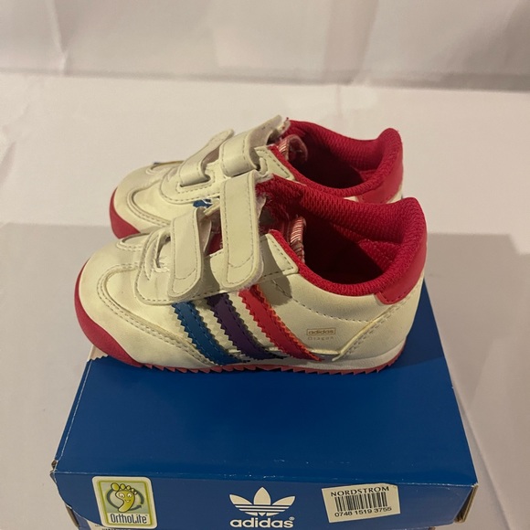 Adidas Dragon CF C Running White/Bright Pink/Power Purple Q20526 Size 5M - Picture 6 of 7